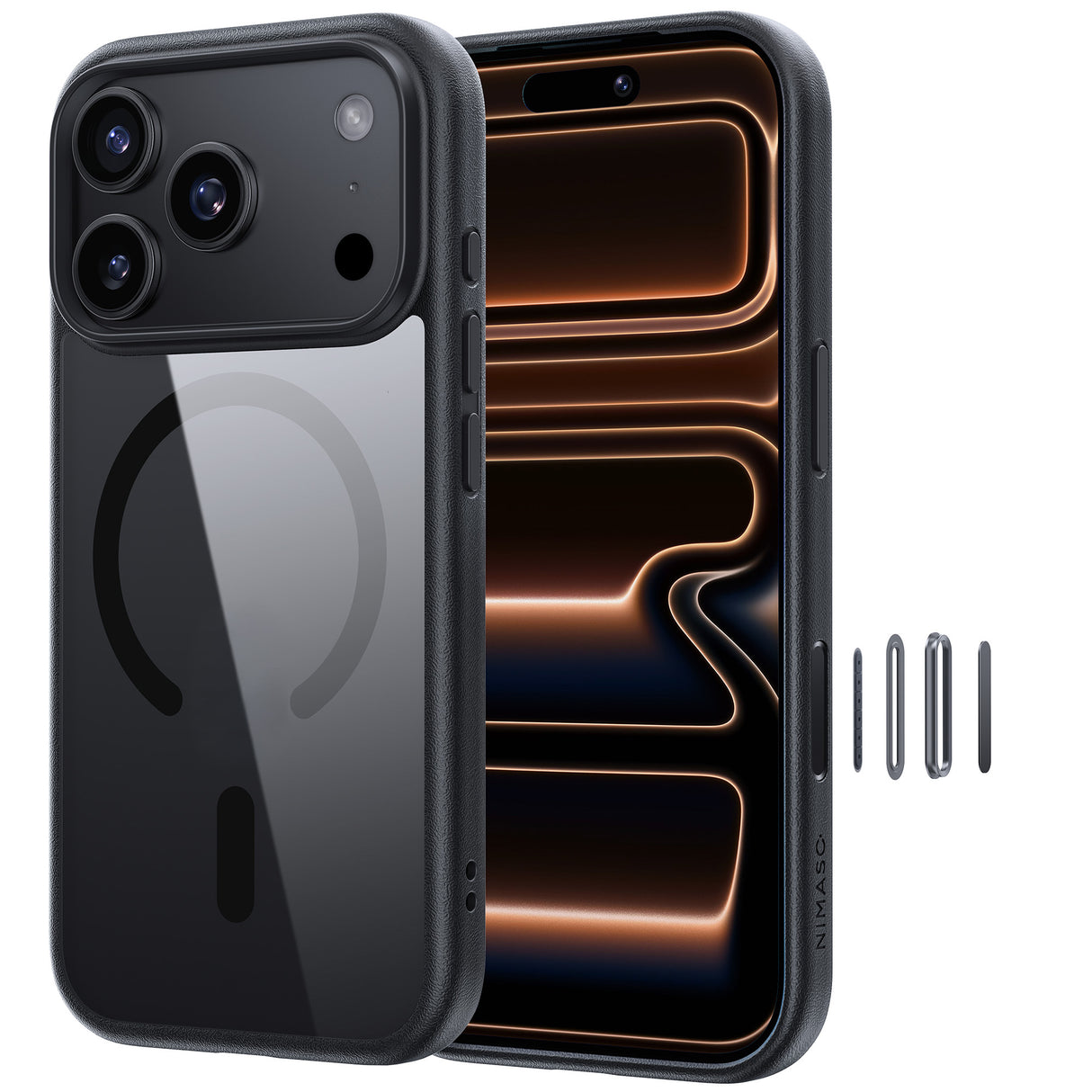 NIMASO iPhone 17/Pro/Pro Max/Air用ケース クリア MagSafe対応 黄変防止 指紋防止 耐衝撃（氷星シリーズ）