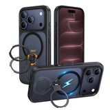 NIMASO 360° Rotating Stand Case for iPhone 17/Pro/Pro Max/Air, MagSafe Compatible, Semi-Transparent, Shockproof Smartphone Case (Kuroba Series) 