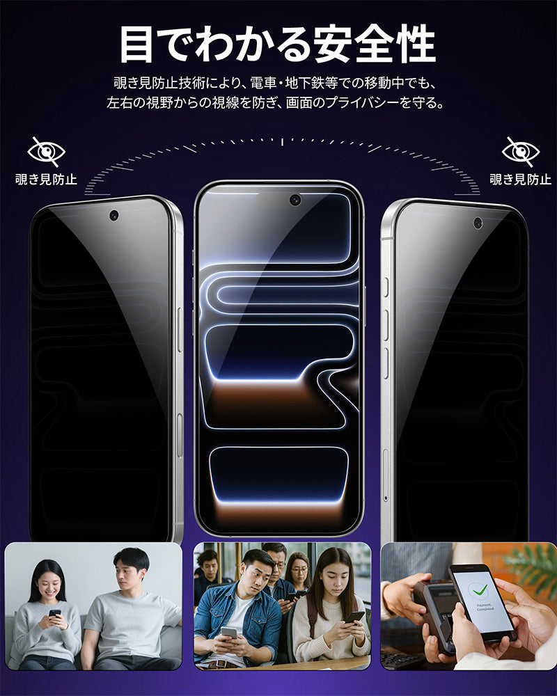 iPhone 17 Pro Max フィルム 覗き見防止 プライバシーガード