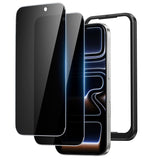 NIMASO iPhone 17/Pro/Pro Max/Air用 強化ガラスフィルム 覗き見防止 指紋防止 ガイド枠付き【2枚】