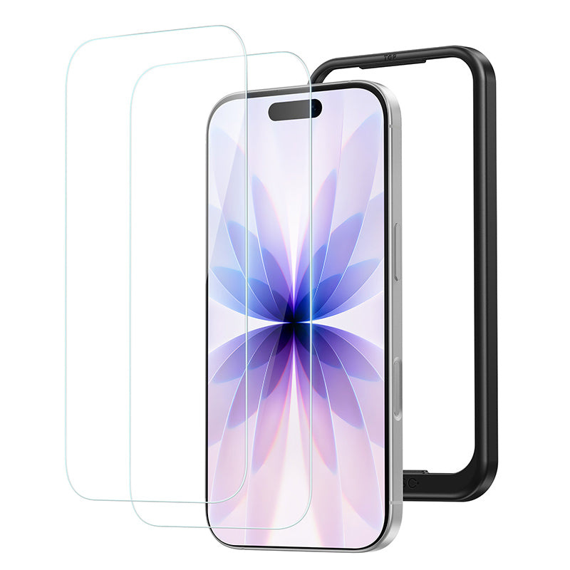 NIMASO iPhone 17/Pro/Pro Max/Air用  強化ガラスフィルム 耐衝撃 ガイド枠付き【2枚】