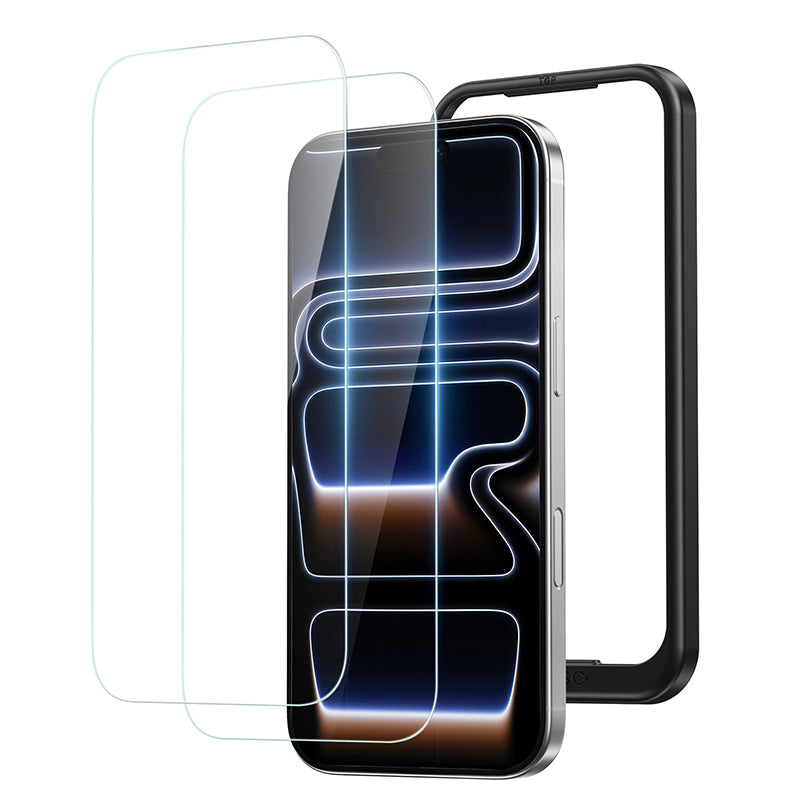 NIMASO iPhone 17/Pro/Pro Max/Air用  強化ガラスフィルム 耐衝撃 ガイド枠付き【2枚】