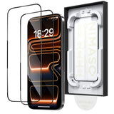 NIMASO iPhone 17/Pro/Pro Max/Air用 【バリ楽Box】 強化ガラスフィルム 全面保護 黒縁あり 自動除塵ガイド枠付き【2枚】