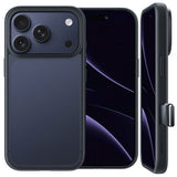 NIMASO 适用于 iPhone 17/Pro/Pro Max/Air 的手机壳，半透明，防震，无线充电，带挂绳孔（黑羽系列） 