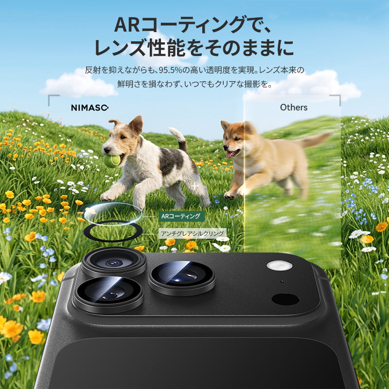 【6色】独立型 カメラフィルム レンズ保護 高透過率 耐衝撃 白飛び防止 一体感 ケースに干渉しない iPhone 17/18シリーズ用【1枚/4枚/6枚入り】