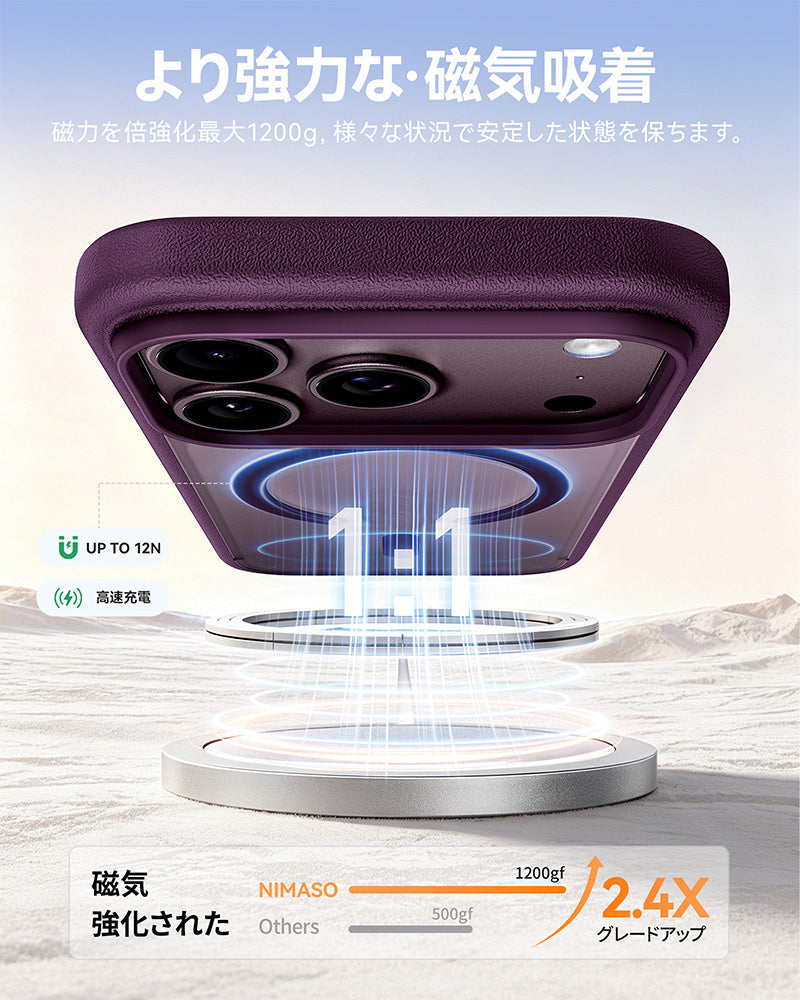 NIMASO 适用于 iPhone 17/Pro/Pro Max/Air 的手机壳，兼容 MagSafe，防震，无线充电和相机控制盖（黑羽系列） 