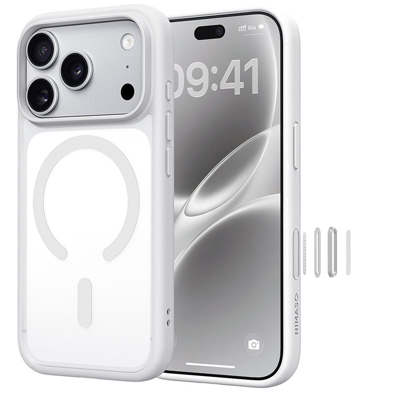 NIMASO 适用于 iPhone 17/Pro/Pro Max/Air 的手机壳，兼容 MagSafe，防震，无线充电和相机控制盖（黑羽系列） 
