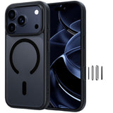 NIMASO 适用于 iPhone 17/Pro/Pro Max/Air 的手机壳，兼容 MagSafe，防震，无线充电和相机控制盖（黑羽系列） 