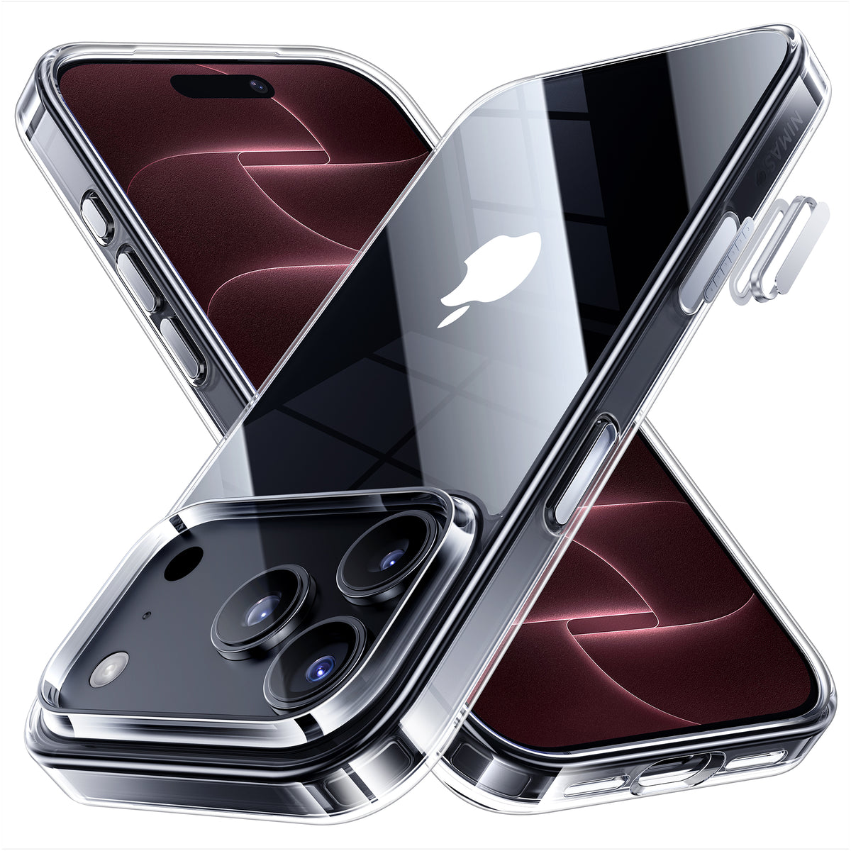 NIMASO Clear Case for iPhone 17/Pro/Pro Max/Air, Anti-Yellowing, Shockproof, with Strap Hole (Ice Star Series) 