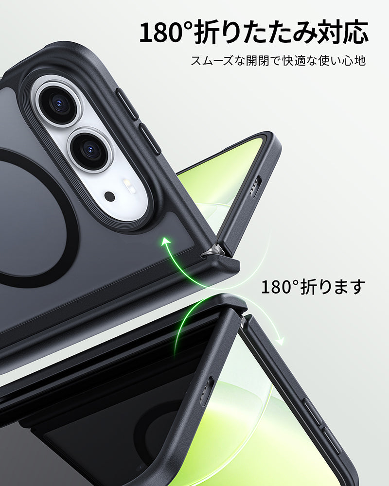 【黒羽シリーズ】半透明マットケース MagSafe対応 iPhone Duo用 指紋防止 耐衝撃 軽量薄型 セパレート構造