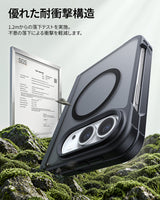 【黒羽シリーズ】半透明マットケース MagSafe対応 iPhone Duo用 指紋防止 耐衝撃 軽量薄型 セパレート構造