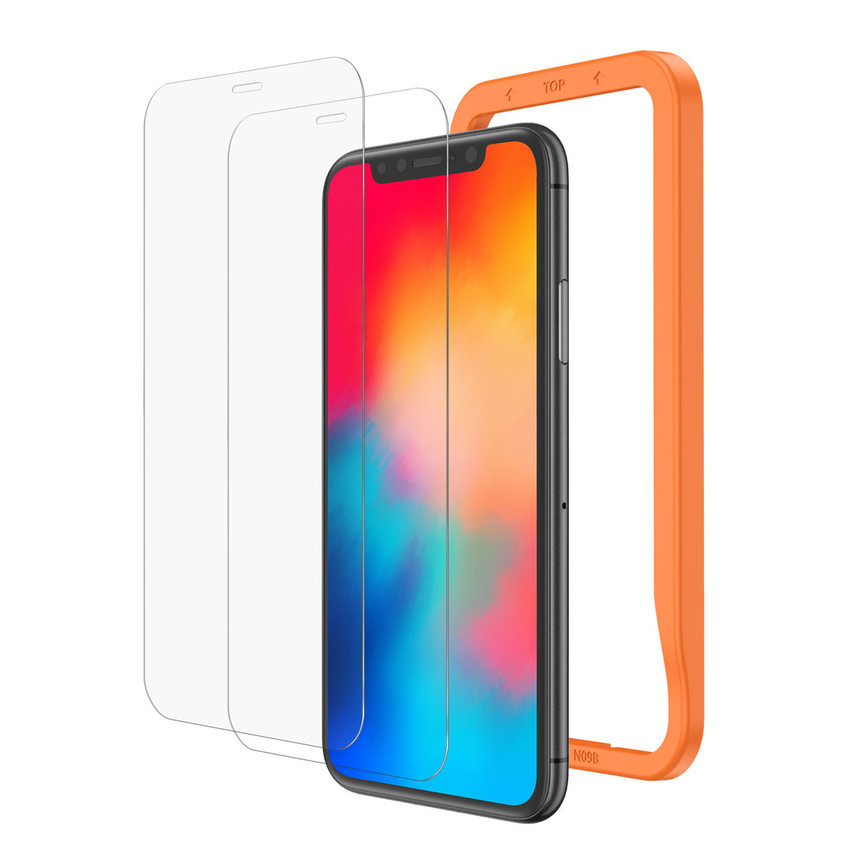 NIMASO ガラスフィルム iPhone X/XS/11 Pro/12/12 Pro用 高光沢 ガイド枠付き 2枚入り