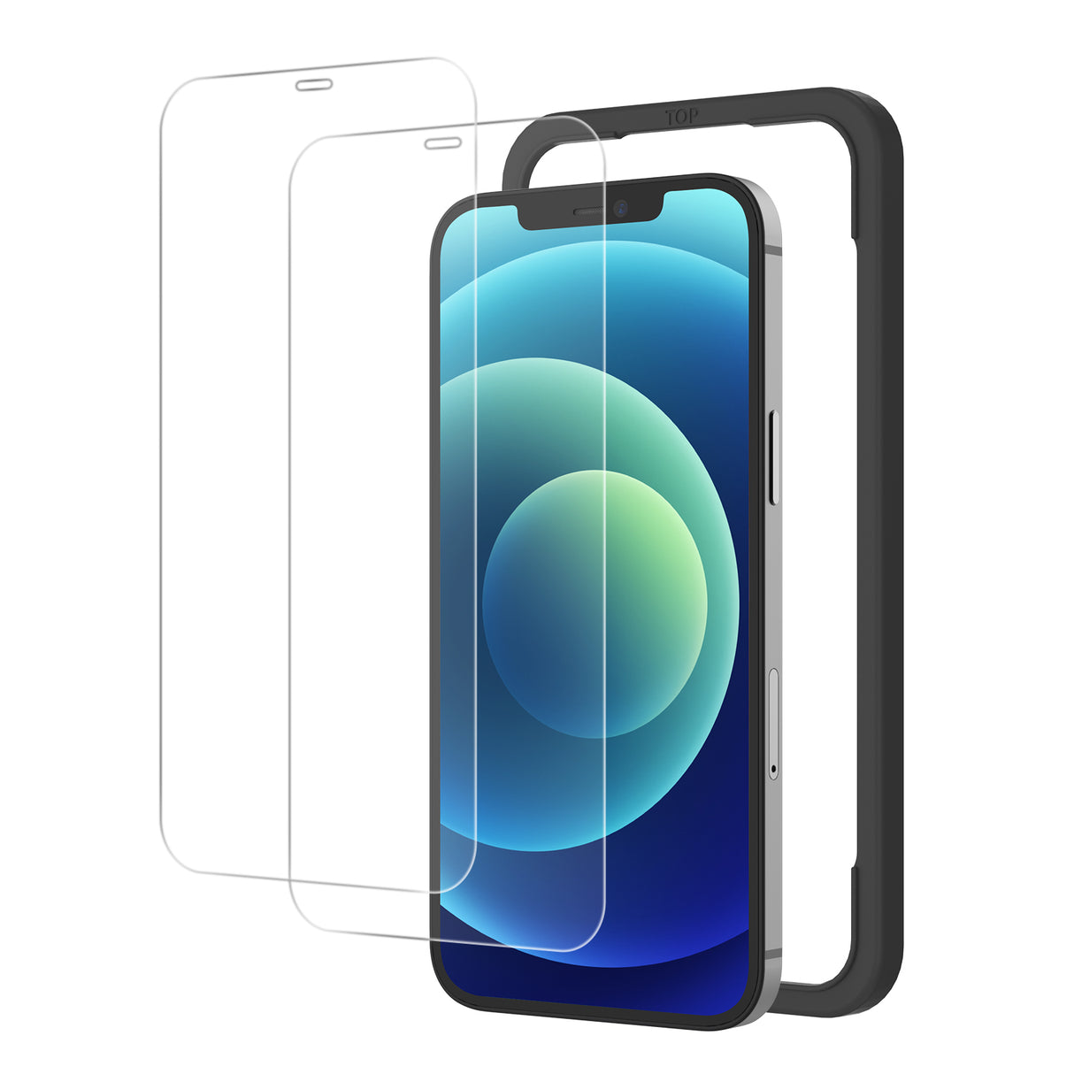 NIMASO ガラスフィルム iPhone X/XS/11 Pro/12/12 Pro用 高光沢 ガイド枠付き 2枚入り