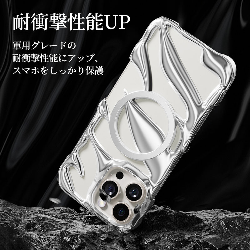 NIMASO iPhone 16 Pro/Pro Max用ケース MagSafe対応  スケルトンデザイン おしゃれ 耐衝撃