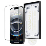 NIMASO iPhone 16e/14/13 Pro/13 "Vari-Raku Box" Tempered Glass Film with Guide Frame, No Black Border [2 Sheets] 