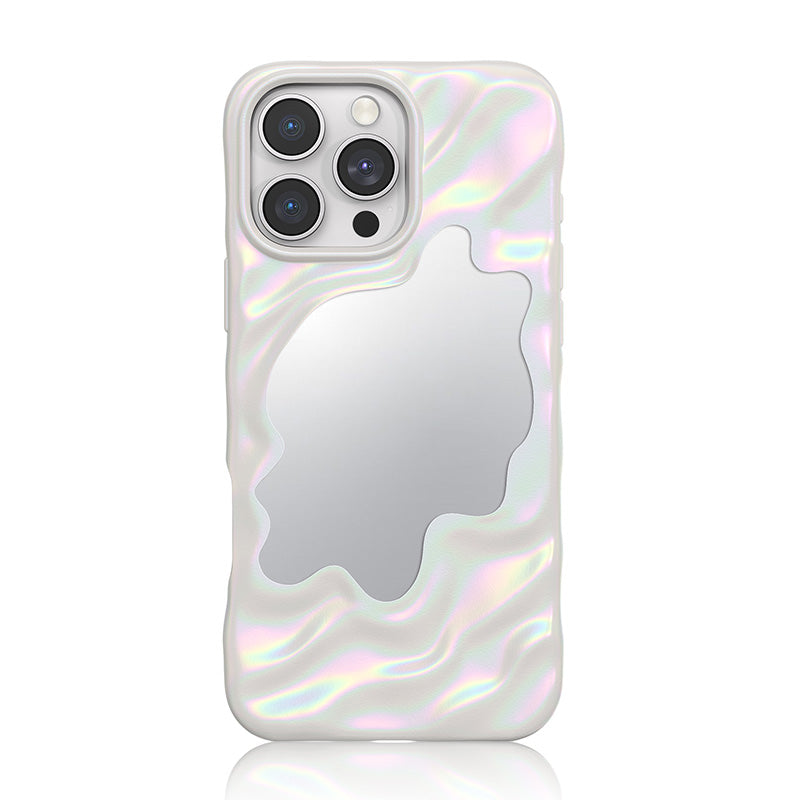 NIMASO iPhone 16 Pro/Pro Max用ミラー付きウェーブケース MagSafeアクセサリー対応