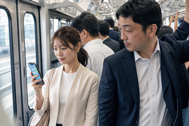 満員電車で、周囲の視線が気になりませんか？